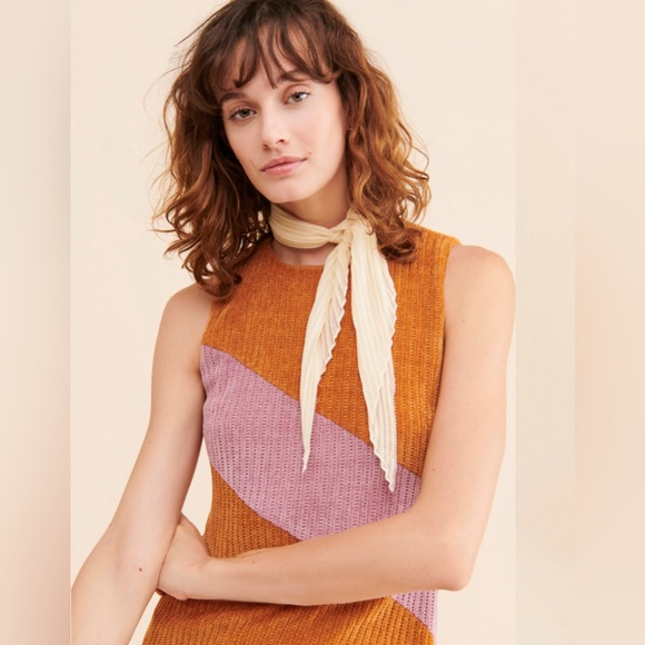 Hutch Jordy Dress Copper Colorblock Chenille Knit Dress Size S NWoT - Picture 4 of 16